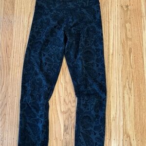 Lululemon fold over Black Paisley Leggings